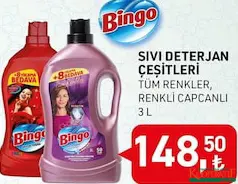 BİNGO SIVI DETERJAN ÇEŞİTLERİ 3 L BİNGO SIVI DETERJAN ÇEŞİTLERİ 3 L